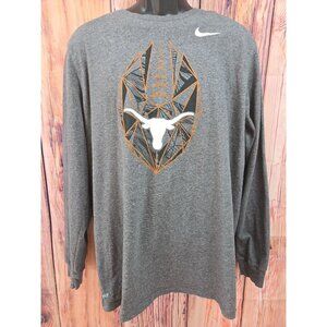 Texas Longhorn Nike Mens Dri-Fit Long Sleeve Shirt XL Athletic Cut Gray